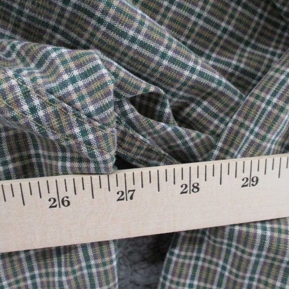 Carhartt Long Sleeve Shirt Gingham Plaid Mens 2XL XXL Green Yellow Western - Picture 11 of 13